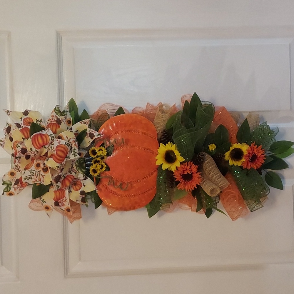 Fall Pumpkin Swag, Door Decoration, Door Hanger Decor